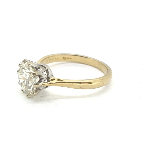 Single Stone 2.22ct Brilliant Cut Diamond Solitaire Engagement Ring in 18ct Yellow Gold
