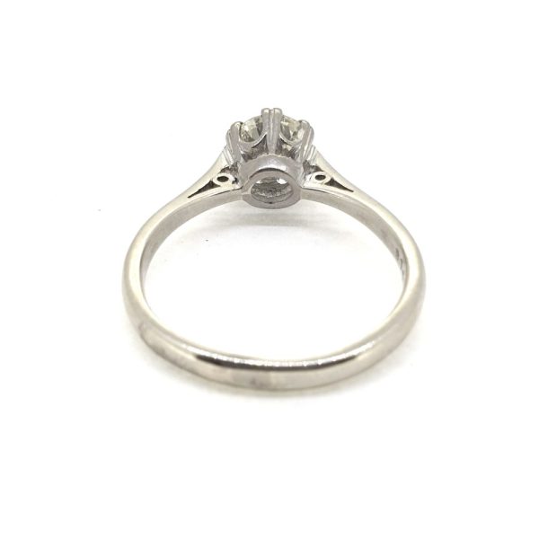 Transitional Cut 1ct Diamond Solitaire Engagement Ring in 18ct White Gold