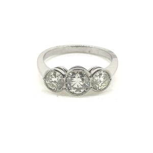 1.5ct Diamond Three Stone Diamond Engagement Ring in Platinum