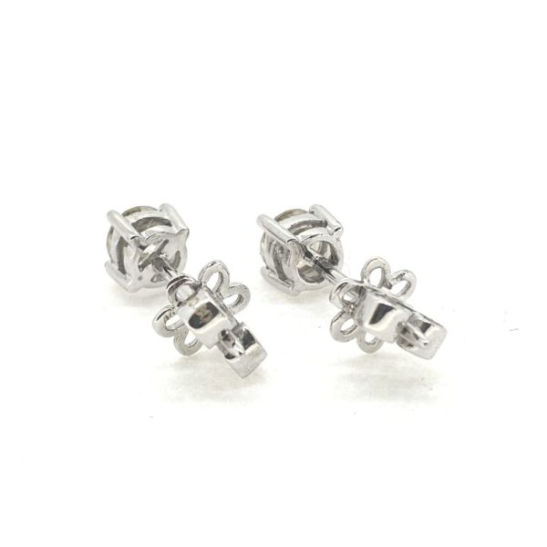 Diamond Solitaire Stud Earrings, 0.80 carats