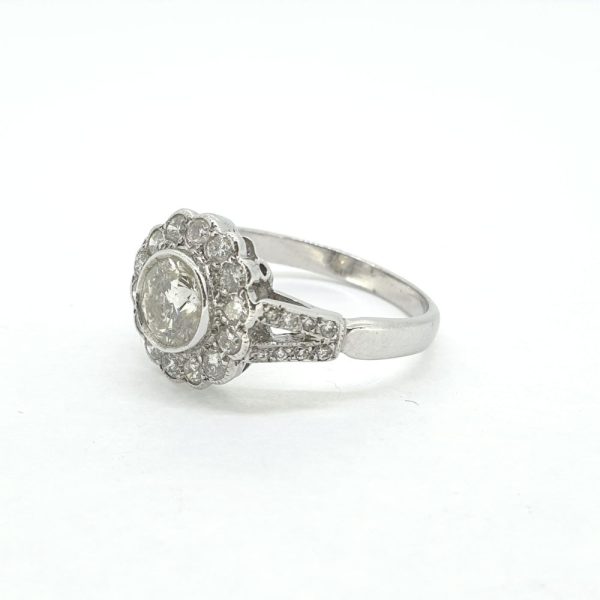 1ct Diamond Daisy Flower Cluster Ring, 1.60 carat total
