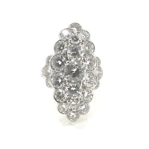 5.50ct Navette Shaped Diamond Cluster Ring