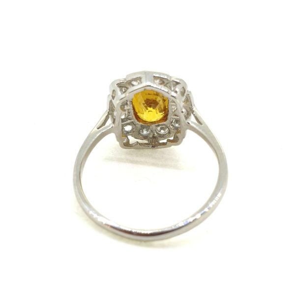 2.10ct Yellow Sapphire and Diamond Flower Cluster Ring