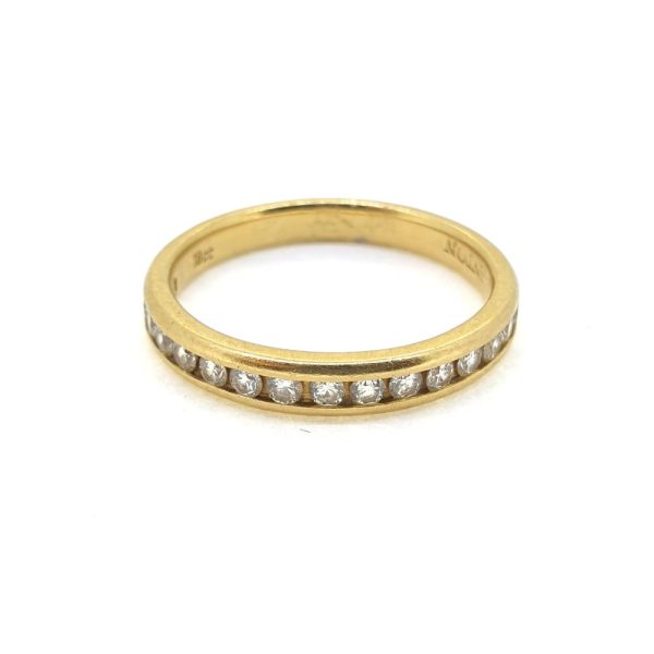 Channel Set Diamond Half Eternity band Ring in 18ct Yellow Gold