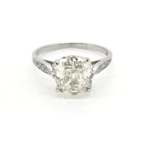 2.10ct Asscher Cut Diamond Solitaire Engagement Ring