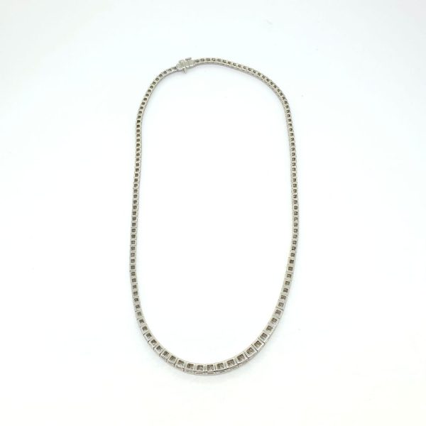 Baguette Cut Diamond Collar Necklace, 6.89 carat total