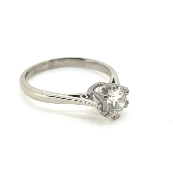 Single Stone 1ct Transitional Cut Diamond Solitaire Engagement Ring