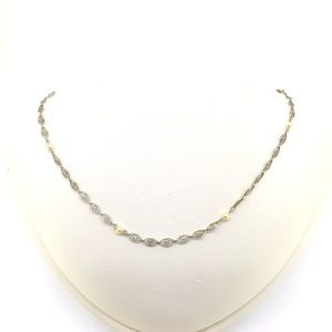 Antique Platinum and Pearl Chain Necklace