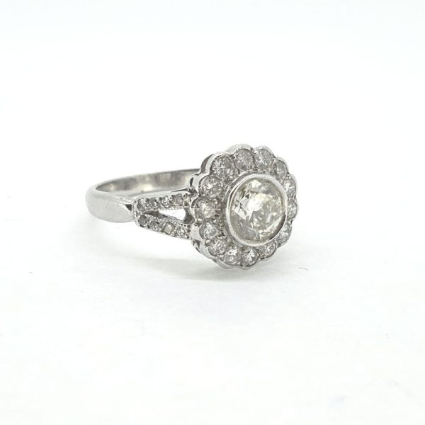 1ct Diamond Daisy Flower Cluster Ring, 1.60 carat total