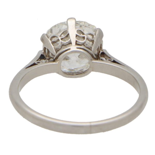 1.80ct Old Mine Cut Diamond Solitaire Engagement Ring