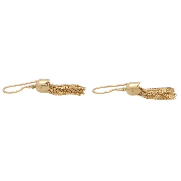 Vintage 18ct Yellow Gold Tassel Drop Earrings,