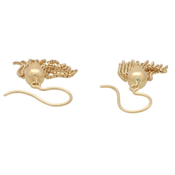 Vintage 18ct Yellow Gold Tassel Drop Earrings,