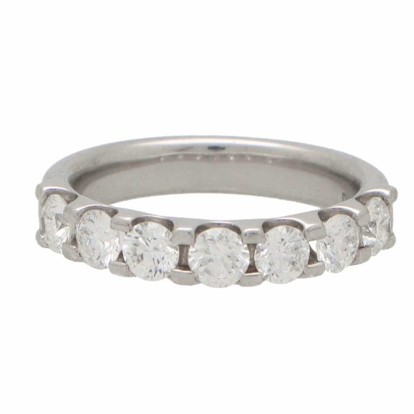 Diamond Seven Stone Engagement Ring in Platinum, 1.30 carat total