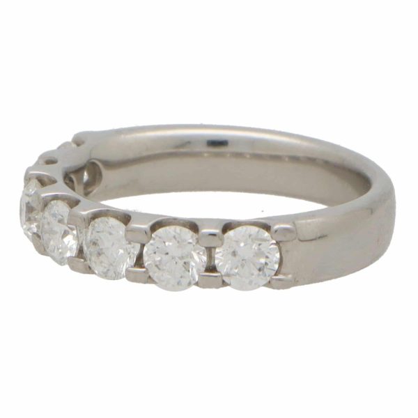 Seven Stone Diamond Engagement Ring in Platinum, 1.30 carats