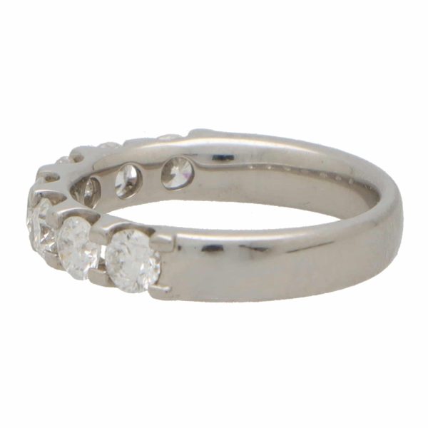 Seven Stone Diamond Engagement Ring in Platinum, 1.30 carat total