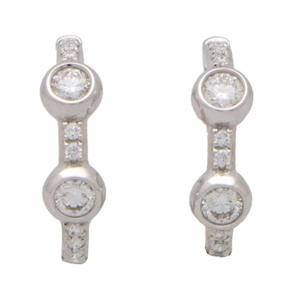 Diamond Hoop Earrings in 18ct White Gold, 0.30 carats
