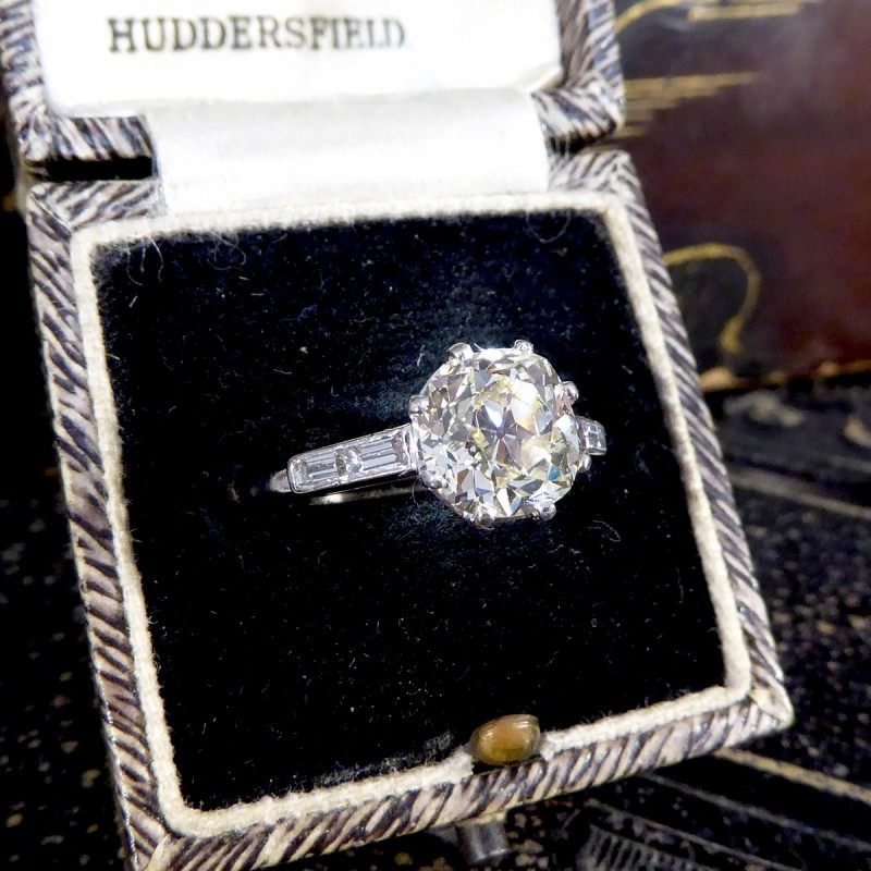 Gorgeous 5.65ct carat Collet-Set Antique Old Mine Cut Engagement Ring –  Andria Barboné Jewelry