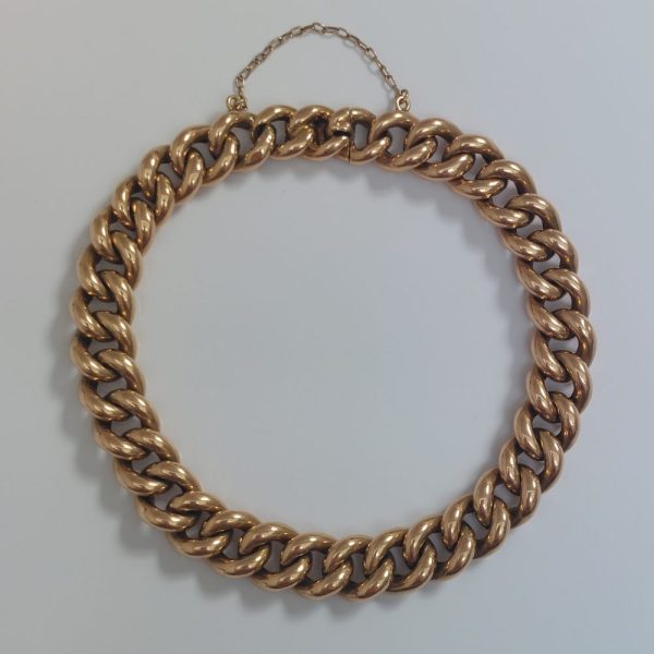 Antique Edwardian 18ct Curb Link Bracelet