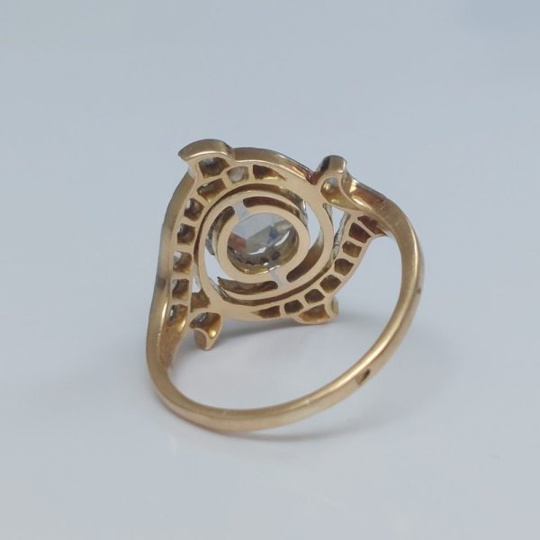 Antique Edwardian Rose Cut Diamond Cluster Ring