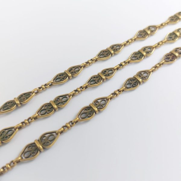 Antique French 18ct Gold Longuard Chain Necklace