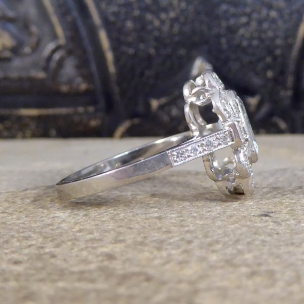 Edwardian Style 1.30ct Aquamarine and Diamond Ring