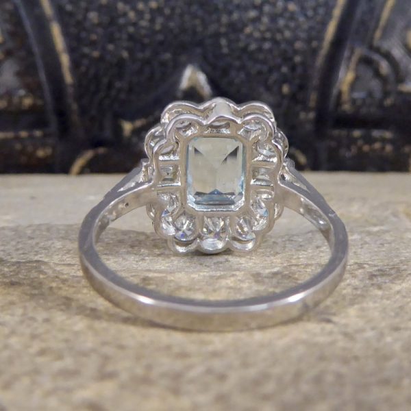 Edwardian Style 1.30ct Aquamarine and Diamond Ring