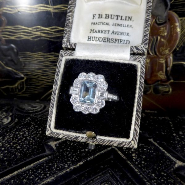 Edwardian Style 1.30ct Aquamarine and Diamond Ring