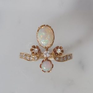 Victorian Opal and Diamond Tiara Ring