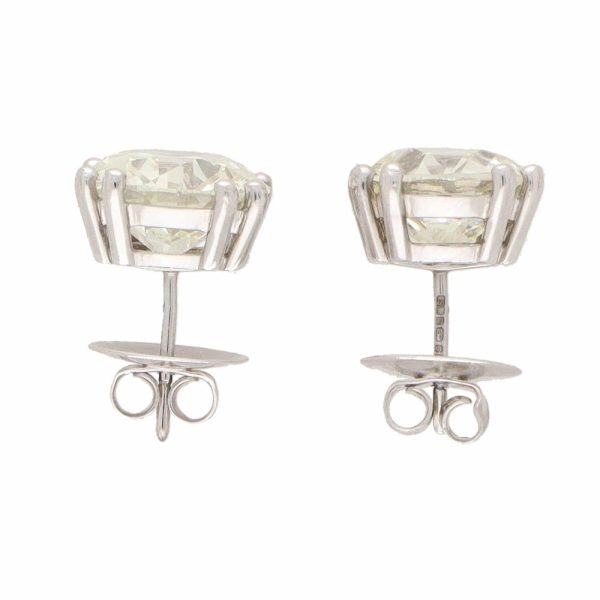GIA Certified Old European Cut Diamond Solitaire Stud Earrings in Platinum