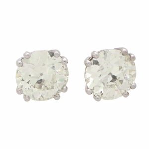 GIA Certified 11.66ct Diamond Solitaire Stud Earrings in Platinum