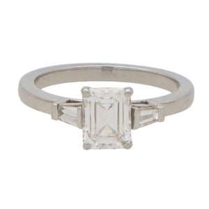 GIA Certified 1.16ct Emerald Cut Diamond Engagement Ring