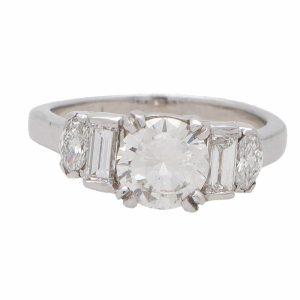 Vintage French Engagement Diamond Ring, 1.25ct