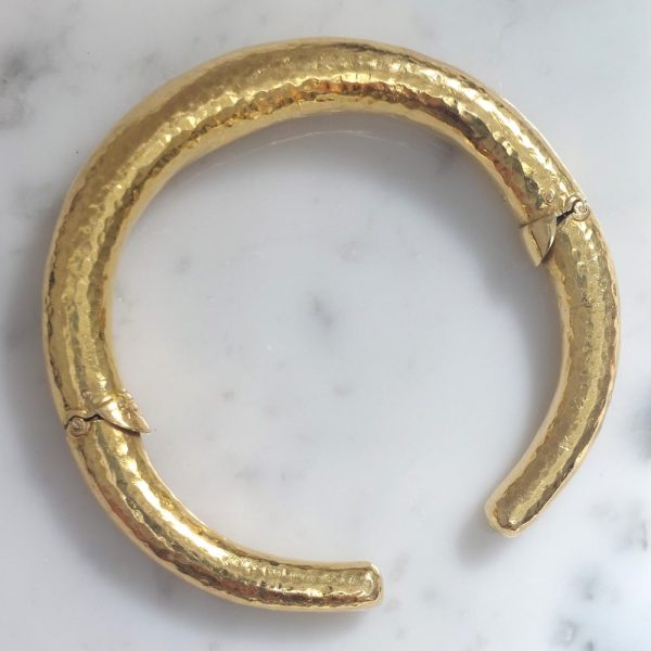 Lalaounis Hammered 22ct Gold Bangle Bracelet