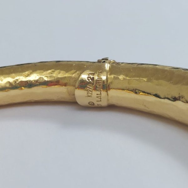 Lalaounis Hammered 22ct Gold Bangle Bracelet