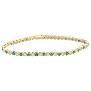 Emerald and Diamond Line Bracelet, 2.74ct