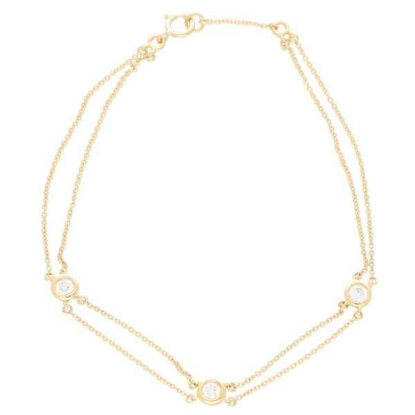 Three Diamond Chain Bracelet, 0.29ct