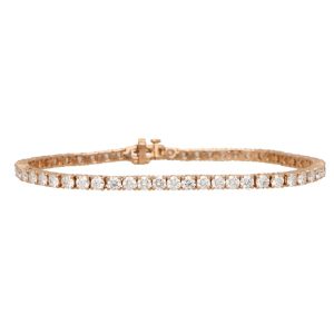 Modern 5.82ct Diamond Line Bracelet in Rose Gold