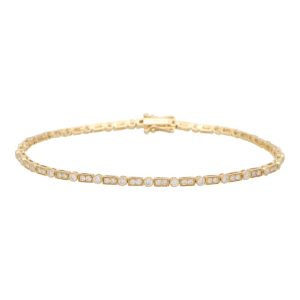 Art Deco Inspired Diamond Line Bracelet In 18 Carat Yellow Gold