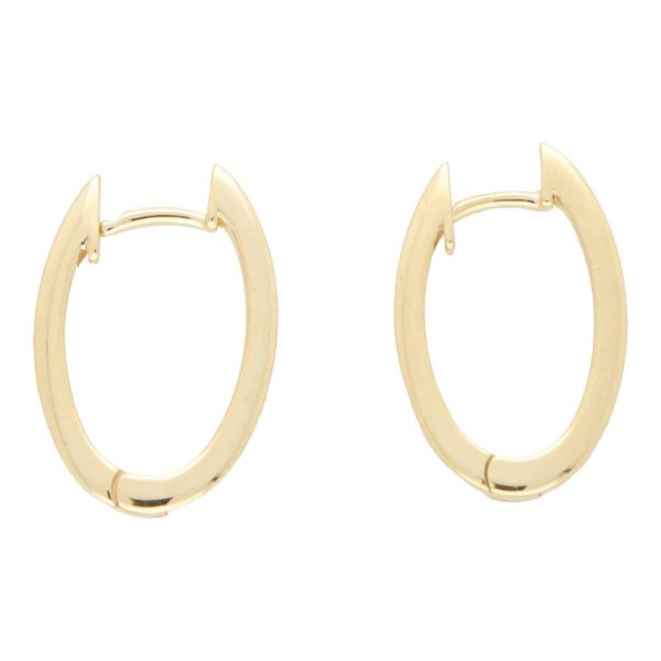 Oval Hoop Earrings in 18ct Yellow Gold