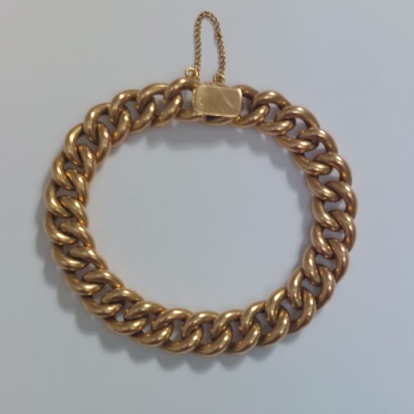 Victorian Antique 18ct Gold Curb Bracelet