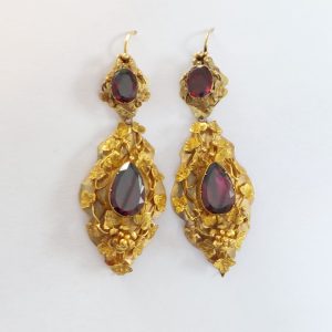 Victorian Antique Garnet Drop Earrings