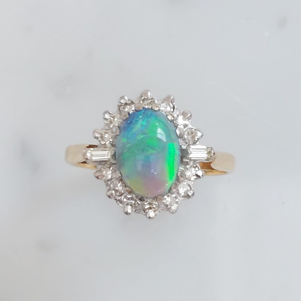 Three Carat Flat Black Opal Ring – Pippin Vintage Jewelry
