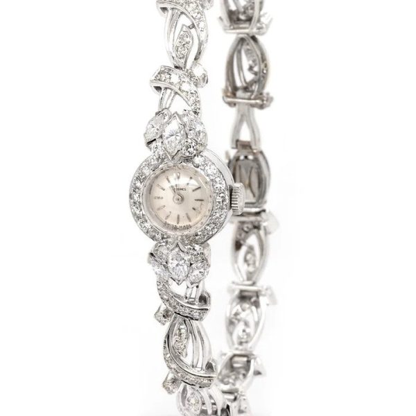 Vintage 1950s Longines Diamond Cocktail Watch, 2.20 carat total