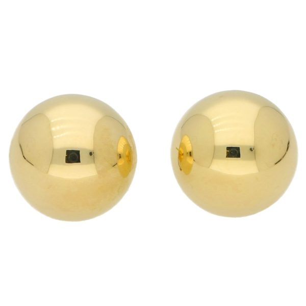 Large 14ct Yellow Gold Circular Dome Earrings