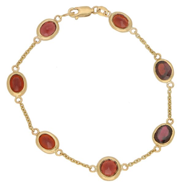 Red Garnet Bracelet in Yellow Gold, 11.55 carats
