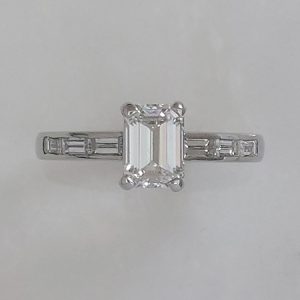 GIA Certified 1.03ct Emerald Cut Diamond Engagement Ring