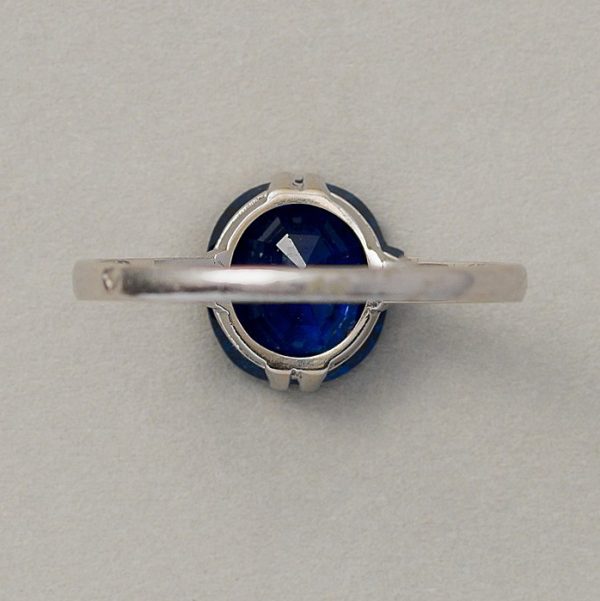 Art Deco 2.85ct Natural No Heat Burmese Sapphire Solitaire Engagement Ring