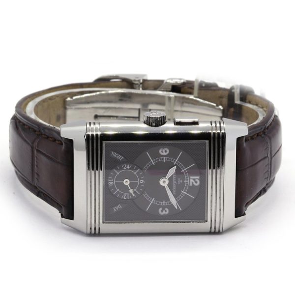Jaeger LeCoultre Reverso Grande Taille Duoface Night and Day Manual Winding Watch, black dial