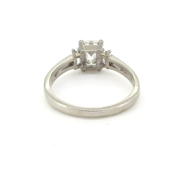 1.02ct Baguette Cut Diamond Engagement Ring with Baguette Shoulders