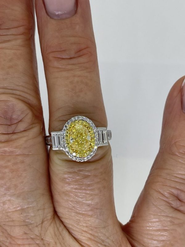 1.50ct Fancy Yellow Diamond Cluster Dress Ring